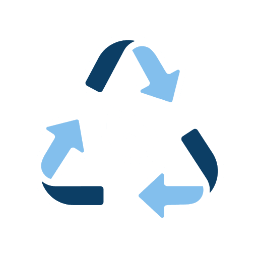 Ikona recyklácie so zeleným listom symbolizujúca ekologickú likvidáciu odpadu